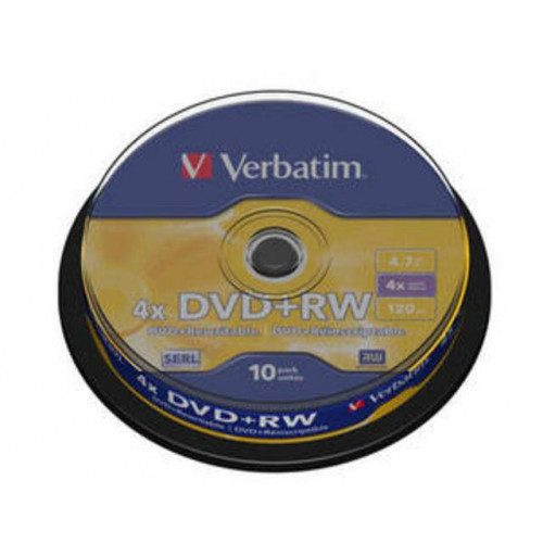 Диск DVD+RW Verbatim 4.7 Gb, 4x, Cake Box (10), (10/200)