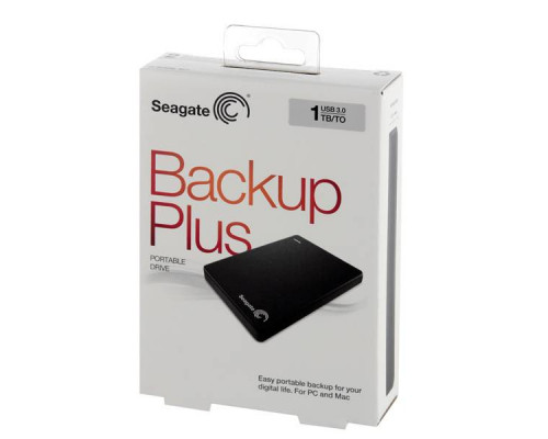 Внешний жесткий диск 1TB Seagate  STDR1000200 Backup Plus, 2.5", USB 3.0, Черный