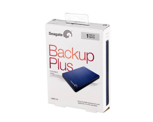 Внешний жесткий диск 1TB Seagate  STDR1000202 Backup Plus, 2.5", USB 3.0, Синий