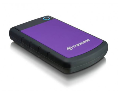 Внешний жесткий диск 1TB Transcend StoreJet 25H3P, 2.5", USB 3.0, противоударный, Черный/Фиолетовый