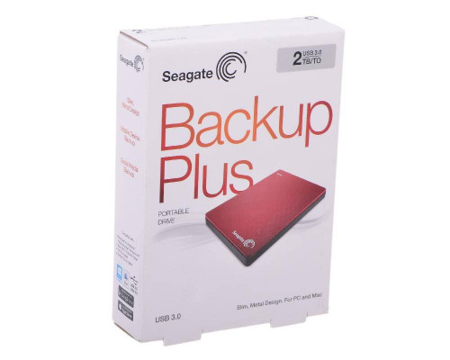 Внешний жесткий диск 2TB Seagate  STDR2000203 Backup Plus, 2.5", USB 3.0, Красный