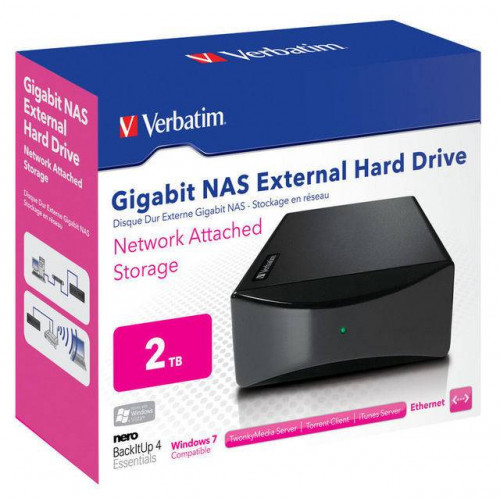 Внешний жесткий диск 2TB Verbatim Gigabit NAS, 3.5", USB 2.0, LAN, Черный