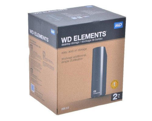 Внешний жесткий диск 2TB Western Digital  WDBWLG0020HBK-EESN Elements Desktop, 3.5", USB 3.0, Черный