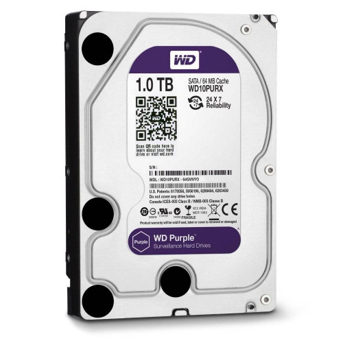 Жесткий диск 1 TB WD Purple WD10PURZ 3,5", SATA3, 5400 RPM